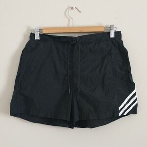 Adidas Black Women's Shorts with White Accents. Size/ L